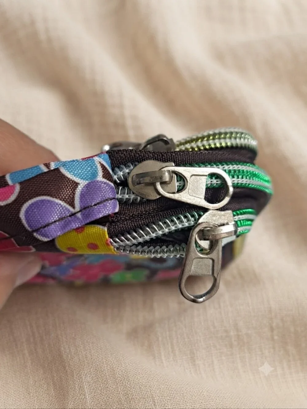 LeSportsac Multi-Color Floral Heart Pattern Cosmetic Pouch - Triple Zipper